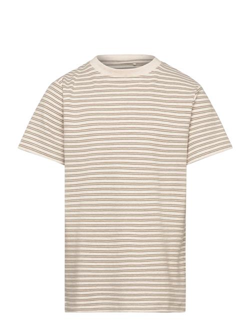 Huttelihut T-Shirt Ss Striped Rib Huttelihut Beige