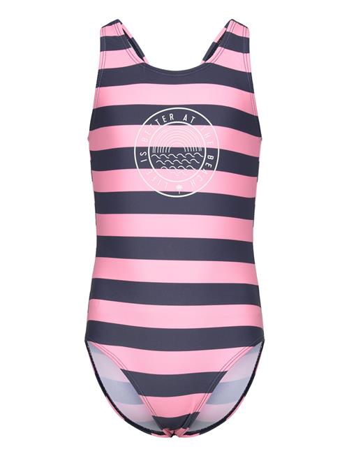 Color Kids Swimsuit W. Chestprint, Aop Color Kids Patterned