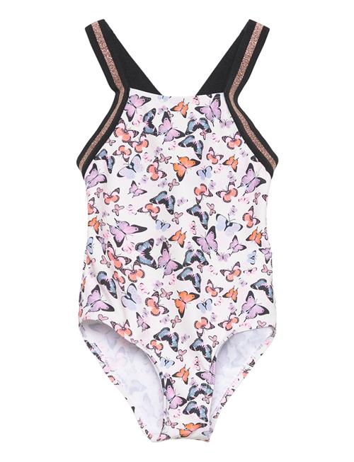 Color Kids Swimsuit W Elastic Straps, Aop Color Kids Patterned