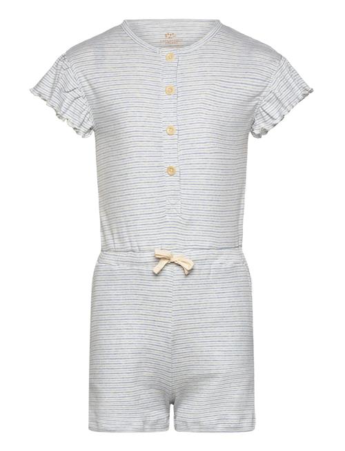 Copenhagen Colors Striped Jumpsuit With Ruffles Copenhagen Colors Grey