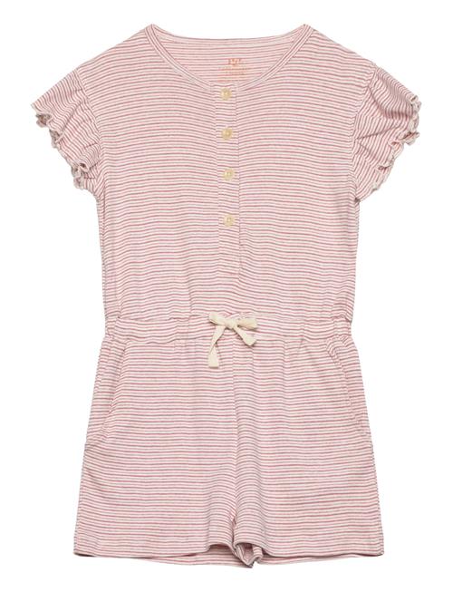 Copenhagen Colors Striped Jumpsuit With Ruffles Copenhagen Colors Pink