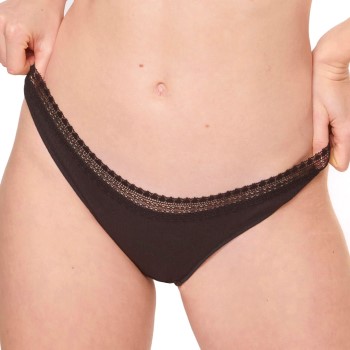 Sloggi Trusser 2P GO Ribbed Brazilian Briefs Sort økologisk bomuld Medium Dame