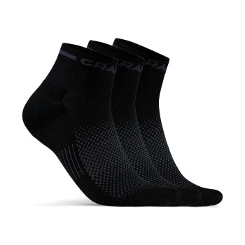 Craft Strømper 3P Core Dry Mid Socks Sort nylon Str 34/36