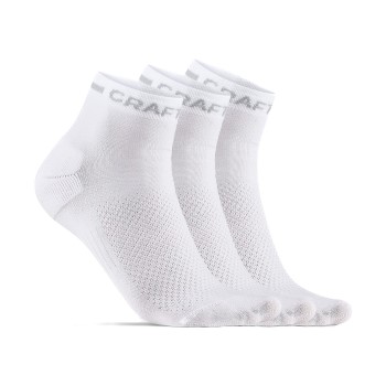 Craft Strømper 3P Core Dry Mid Socks Hvid nylon Str 37/39