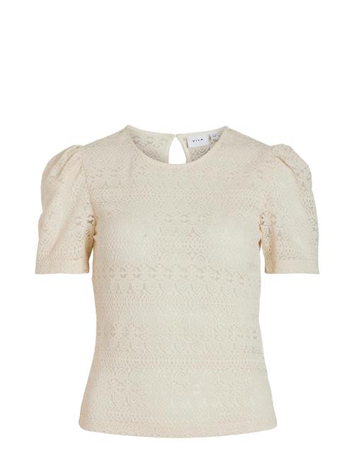 Vichikka Puff O-Neck S/S Top - Noos Vila Cream