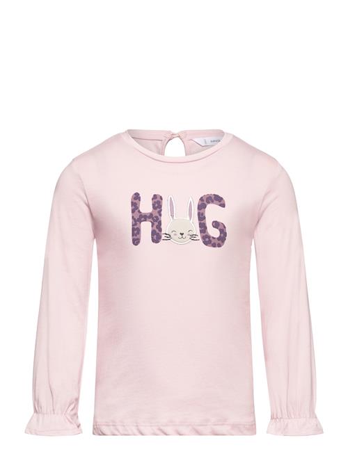 Se Mango Printed Long Sleeve T-Shirt Mango Pink ved Booztlet