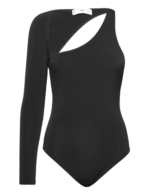 Mango Bodysuit With Asymmetrical Neckline Mango Black