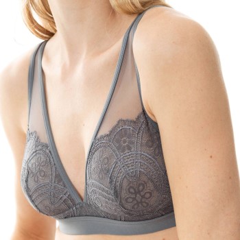 Mey Bh Poetry Fame Triangle Bra With Lace Grå polyamid Medium Dame