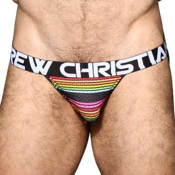 Andrew Christian 2P Almost Naked Chill Stripe Jock Stribet polyamid Large Herre