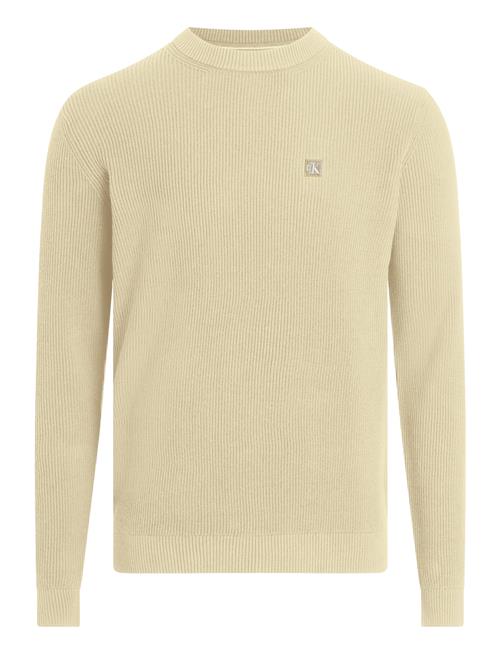 Se Calvin Klein Jeans Ck Embro Badge Sweater Calvin Klein Jeans Beige ved Booztlet