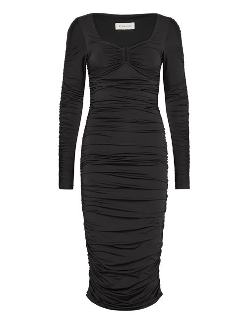 Elle Heart Shaped Jersey Midi Dress Malina Black