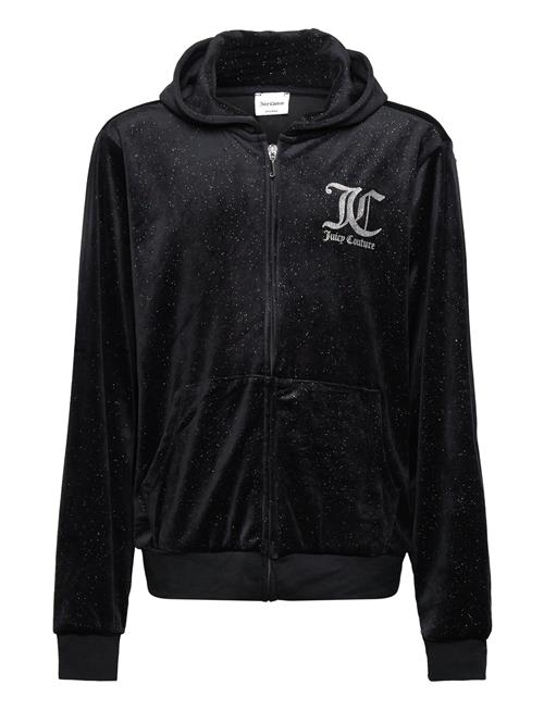 Se Juicy Couture Glitter Velour Zip Through Hoodie Juicy Couture Black ved Booztlet