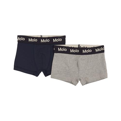 Se Molo 2-pak Justin Boxer Trusser Navy/Gray | Grå | 98/104 cm ved Babyshop