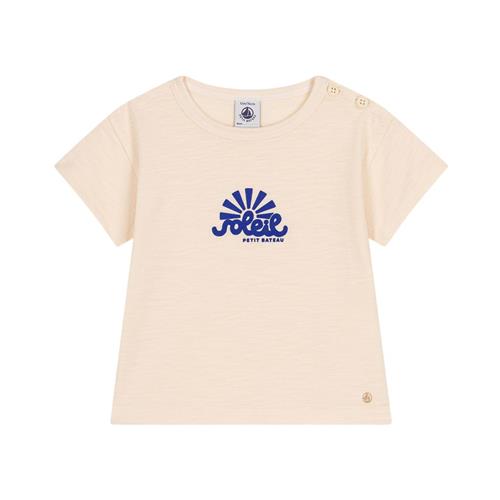 Petit Bateau Baby T-shirt Med Tryk Cremefarvet | Beige | 12 months