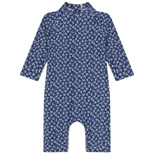 Se Petit Bateau Blomstret UV-dragt Navyblå | Blå | 12 months ved Babyshop