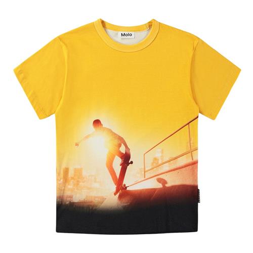 Se Molo GOTS Riley T-shirt Sunny Skaters | Gul | 104 cm ved Babyshop