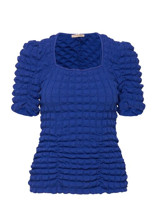 Se Stella Nova Bubble Short Sleeved Blouse Stella Nova Blue ved Booztlet