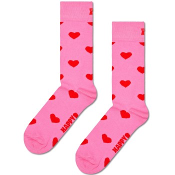 Se Happy socks Happy Sock Heart Sock Strømper Rosa Mønster  bomuld Str 41/46 ved Timarco