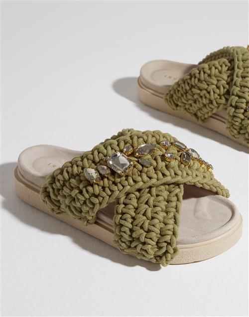 Inuikii - Grøn - Slipper Woven Stones