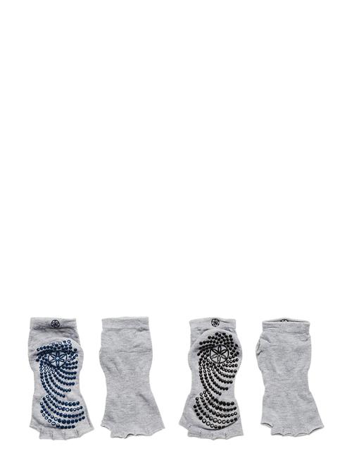 Gaiam Gaiam Toeless Grippy Socks Indigo/Black 2Pk Gaiam Grey