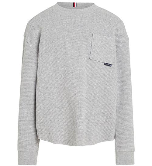 Tommy Hilfiger Tommy Hilfiger Bluse - Monotype Waffle - Light Grey Heather