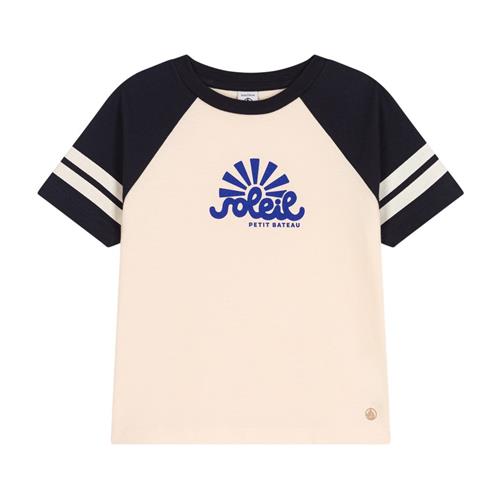 Petit Bateau Kontrastfarvet T-shirt Cremefarvet |  | 8 years