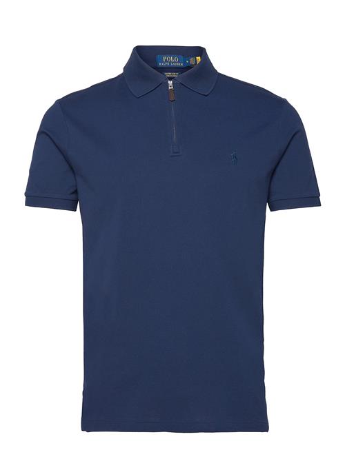 Custom Slim Fit Stretch Mesh Polo Shirt Polo Ralph Lauren Blue