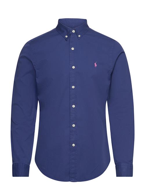 Se Polo Ralph Lauren Slim Fit Garment-Dyed Twill Shirt Polo Ralph Lauren Blue ved Booztlet