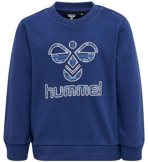 Se Hummel Hummel Sweatshirt - hmlLime - Sargasso Sea m. Logo ved KidsWorld