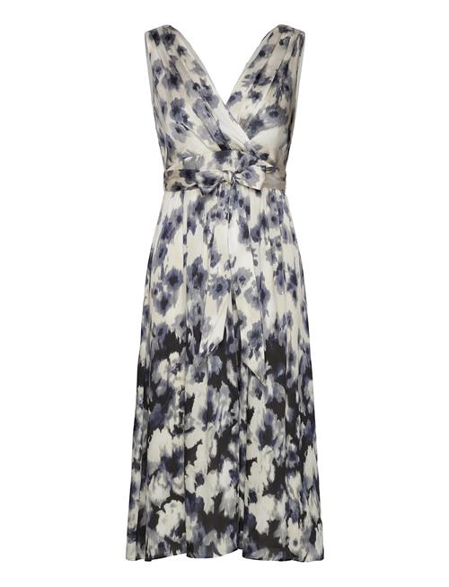 Esprit Collection Crinkle Satin Midi Dress With Floral Print Esprit Collection Grey