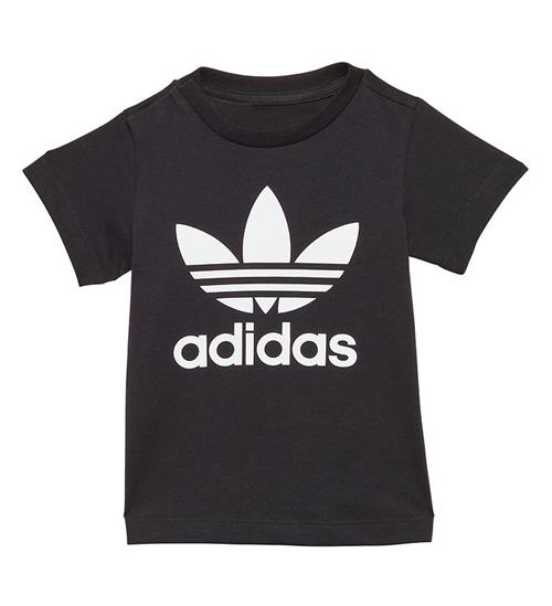 Se adidas Originals T-shirt - Trefoil - Sort/Hvid ved KidsWorld