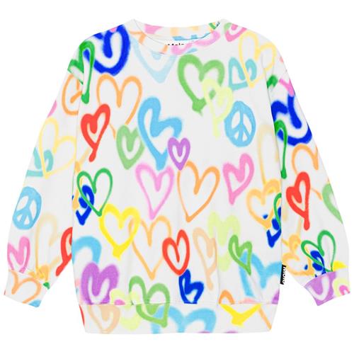 Molo GOTS Monti Sweatshirt Variety Hearts | Hvid | 152 cm