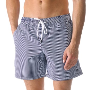 Mey Badebukser Beachport Swim Shorts Hvid/Blå polyester Small Herre