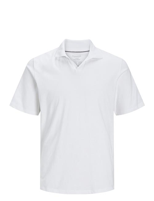 Jack & Jones Jjesummer Linen Polo Ss Ln Jack & J S White