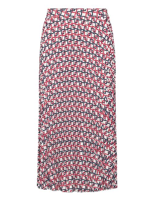 GANT Geometric Print Pleated Skirt GANT Red