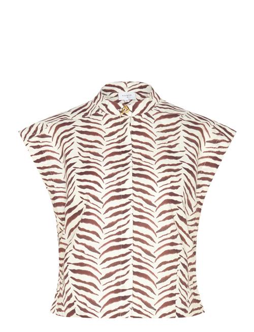 D6Jarou Printed Top Dante6 Brown