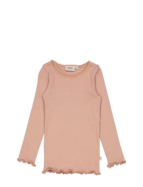 Wheat Rib T-Shirt Lace Ls Wheat Pink