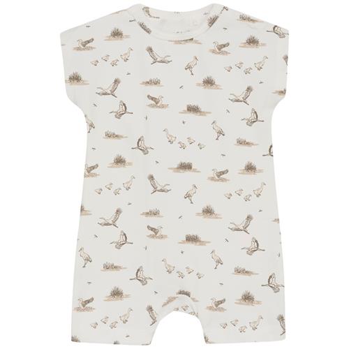 Se Fixoni GOTS Mønstret Romper Coconut Milk |  | 74 cm ved Babyshop