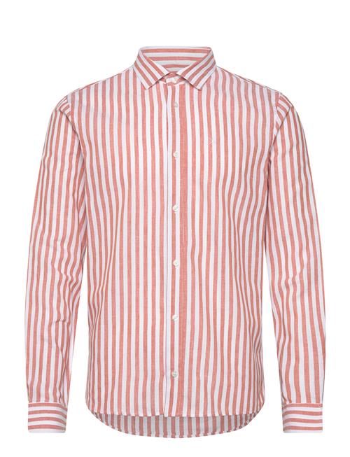 Clean Cut Copenhagen Jamie Cotton Linen Striped Shirt Ls Clean Cut Copenhagen Orange