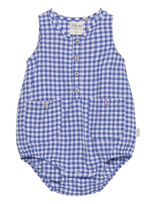 Se Ma-ia Family Ruutu Playsuit Ma-ia Family Blue ved Booztlet