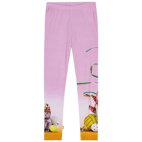 Se Molo GOTS Niki Leggings Sporty Cats | Lyserød | 104 cm ved Babyshop