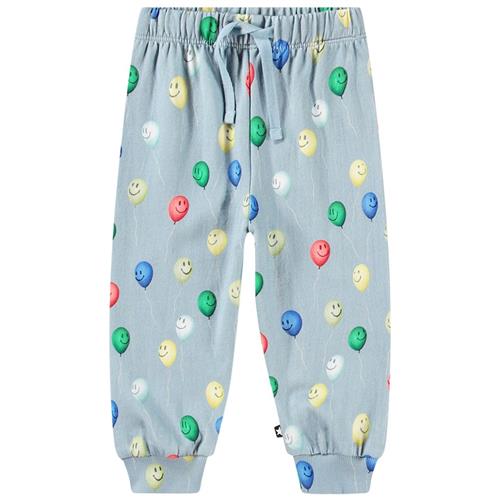 Se Molo GOTS Simeon Joggingbukser Smiling Balloons | Blå | 62 cm ved Babyshop