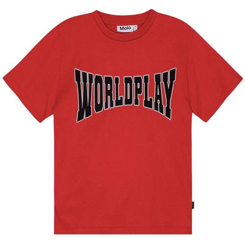 Molo GOTS Riley T-shirt Worldplay | Rød | 98 cm