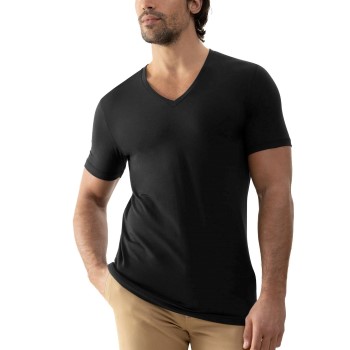 Se Mey Dry Cotton Colour V Neck T-Shirt Sort Medium Herre ved Timarco