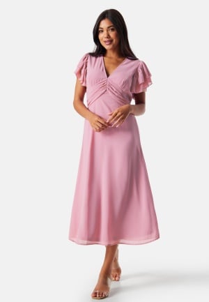 Se Bubbleroom Occasion Vallie Midi Dress Old rose 34 ved Bubbleroom