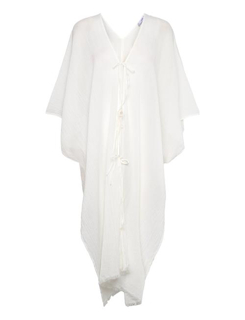 Mango Semi-Transparent Kaftan With Bows Mango White