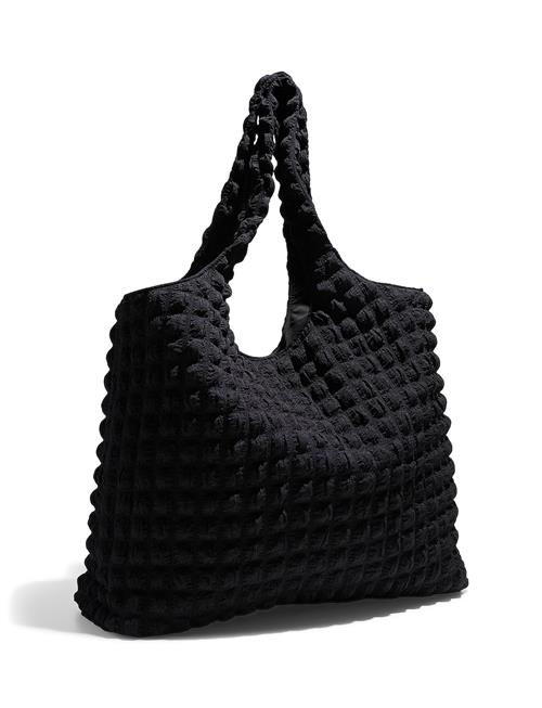 Se Pieces Pckinna Large Waffle Shopper Pieces Black ved Booztlet