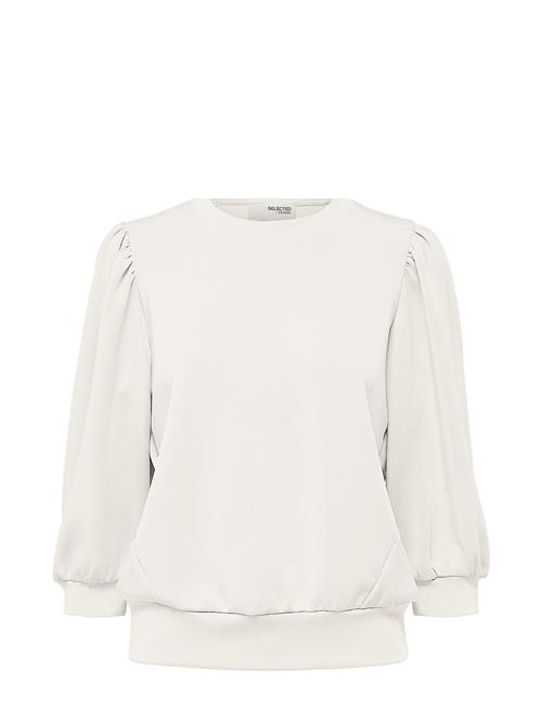 Slftenny 3/4 Sweat Top Selected Femme White