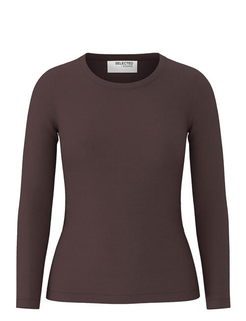 Selected Femme Slfdianna Ls O-Neck Top Noos Selected Femme Brown