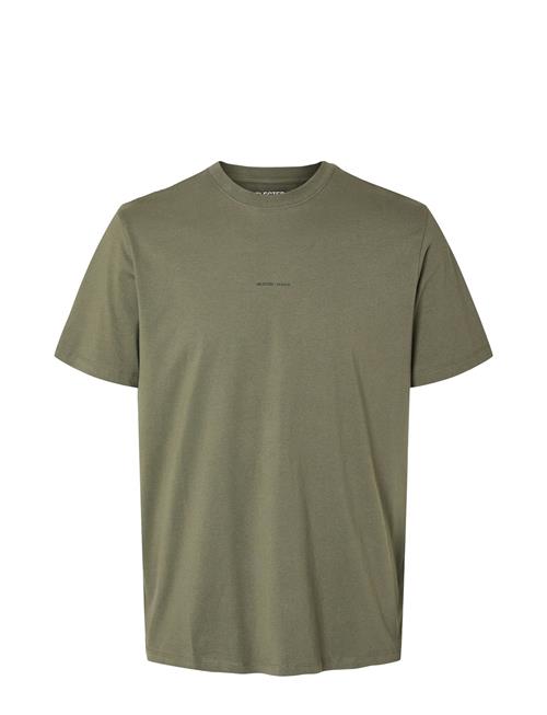 Slhaspen Print Ss O-Neck Tee W Noos Selected Homme Green